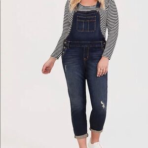 TORRID Straight Leg Stretch Dark Wash Overalls, EUC! Size 20